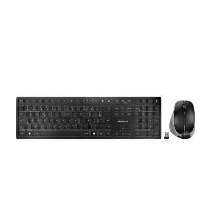 CHERRY DW 9500 SLIM klawiatura Dołączona myszka RF Wireless + Bluetooth AZERTY Francuski Czarny, Szary