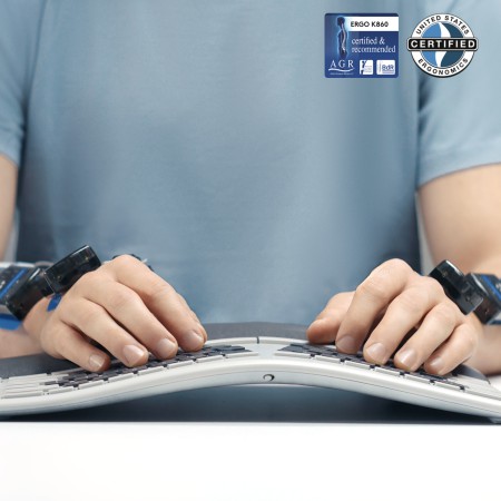 Logitech Ergo K860 klawiatura RF Wireless + Bluetooth Amerykański międzynarodowy Grafitowy