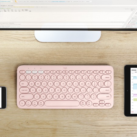 Logitech K380 for Mac Multi-Device Bluetooth Keyboard klawiatura QWERTZ Swiss Różowy