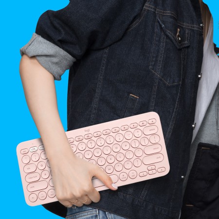 Logitech K380 for Mac Multi-Device Bluetooth Keyboard klawiatura QWERTZ Swiss Różowy