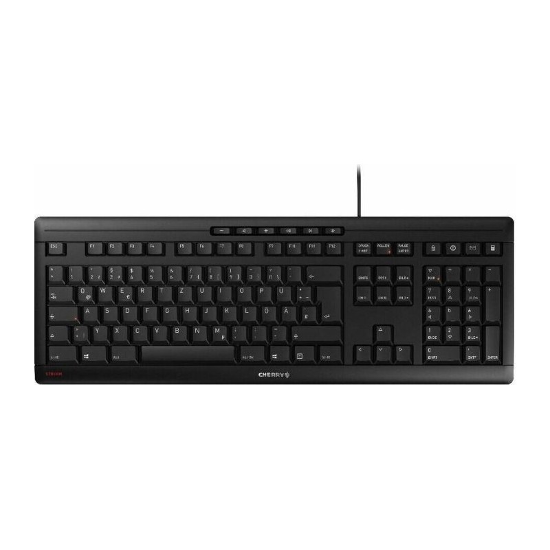 CHERRY STREAM KEYBOARD klawiatura USB QWERTZ Czeski, Słowacki Czarny