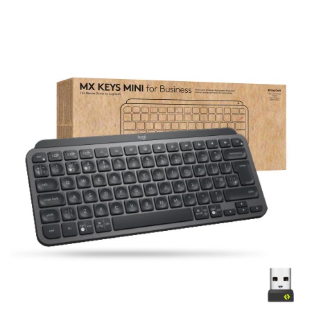 Logitech Mx Keys Mini For Business klawiatura RF Wireless + Bluetooth QWERTY Angielski Grafitowy