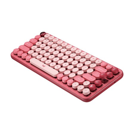Logitech POP Keys Wireless Mechanical Keyboard With Emoji Keys klawiatura Bluetooth AZERTY Francuski Różowy
