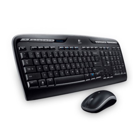 Logitech Wireless Combo MK330 klawiatura Dołączona myszka USB Grecki Czarny
