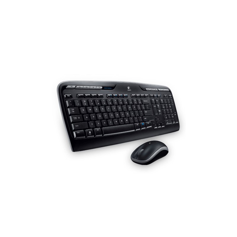 Logitech Wireless Combo MK330 klawiatura Dołączona myszka USB Grecki Czarny