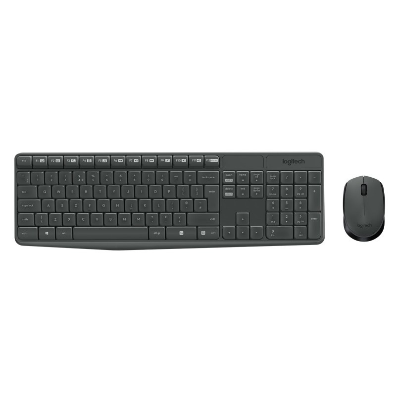 Logitech MK235 klawiatura Dołączona myszka USB AZERTY Belgijski Szary