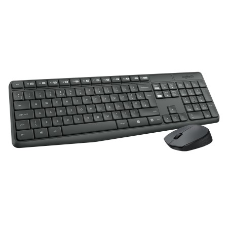 Logitech MK235 klawiatura Dołączona myszka USB AZERTY Belgijski Szary