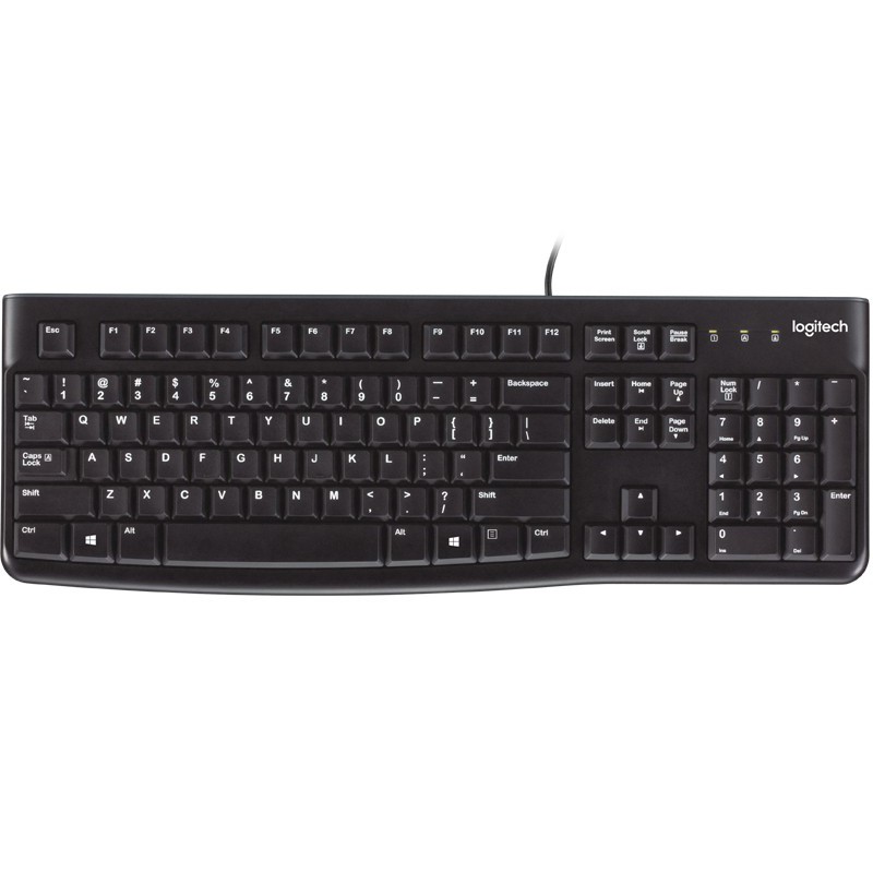 Logitech K120 Corded Keyboard klawiatura USB QWERTY Angielski Czarny