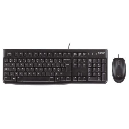Logitech Desktop MK120 klawiatura Dołączona myszka USB AZERTY Belgijski Czarny