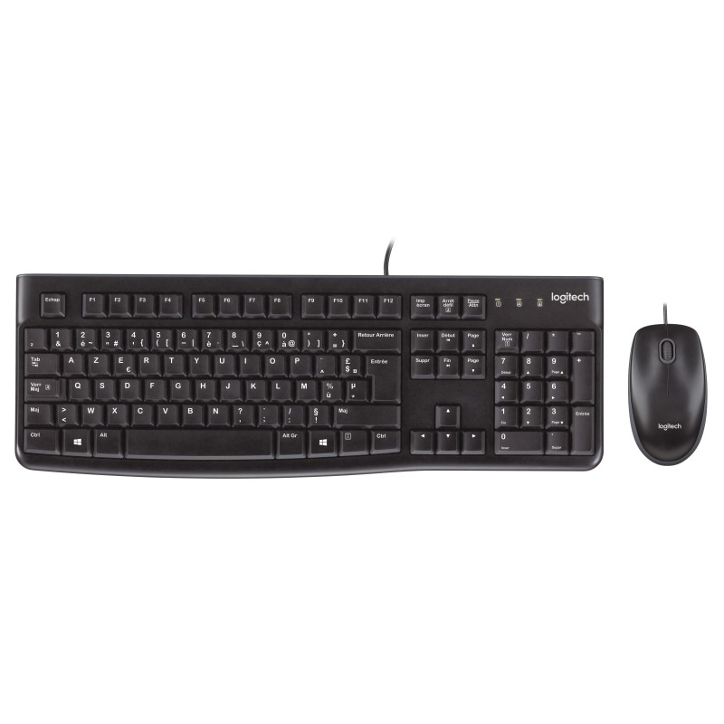 Logitech Desktop MK120 klawiatura Dołączona myszka USB AZERTY Belgijski Czarny