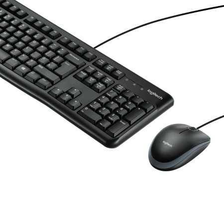 Logitech Desktop MK120 klawiatura Dołączona myszka USB AZERTY Belgijski Czarny