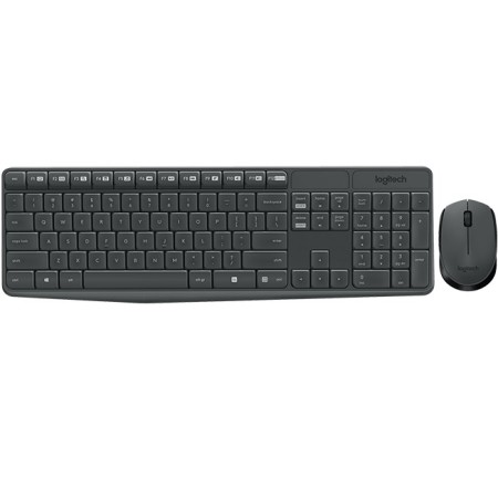 Logitech MK235 klawiatura Dołączona myszka RF Wireless Bułgarski Szary