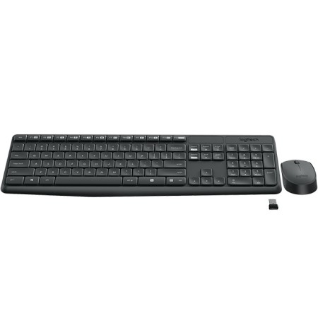 Logitech MK235 klawiatura Dołączona myszka RF Wireless Bułgarski Szary