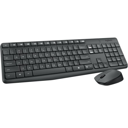 Logitech MK235 klawiatura Dołączona myszka RF Wireless Bułgarski Szary