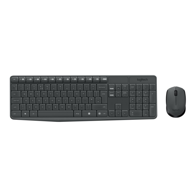 Logitech MK235 klawiatura Dołączona myszka USB QWERTZ Słowacki Szary