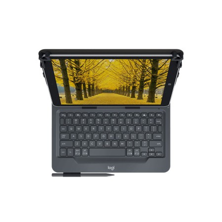 Logitech Universal Folio with integrated keyboard for 9-10 inch tablets Czarny Bluetooth Duński