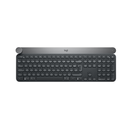 Logitech Craft Advanced keyboard with creative input dial klawiatura RF Wireless + Bluetooth AZERTY Belgijski Czarny, Szary