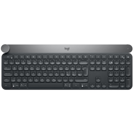 Logitech Craft Advanced keyboard with creative input dial klawiatura RF Wireless + Bluetooth QWERTY Skandynawia Czarny, Szary