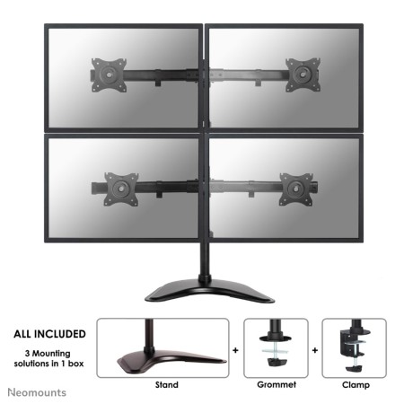 Neomounts NM-D335D4BLACK uchwyt / stojak do monitorów 68,6 cm (27") Czarny Biurko