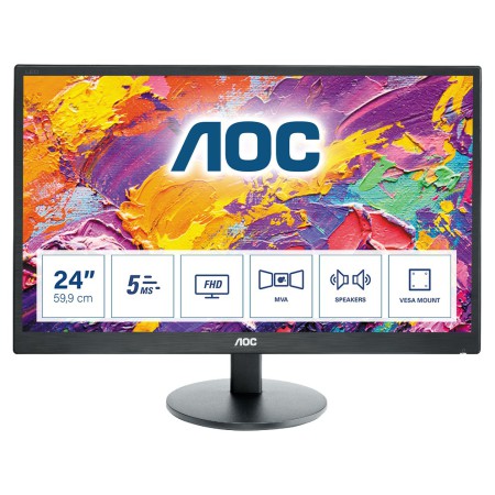 AOC M2470SWH LED display 59,9 cm (23.6") 1920 x 1080 px Full HD Czarny